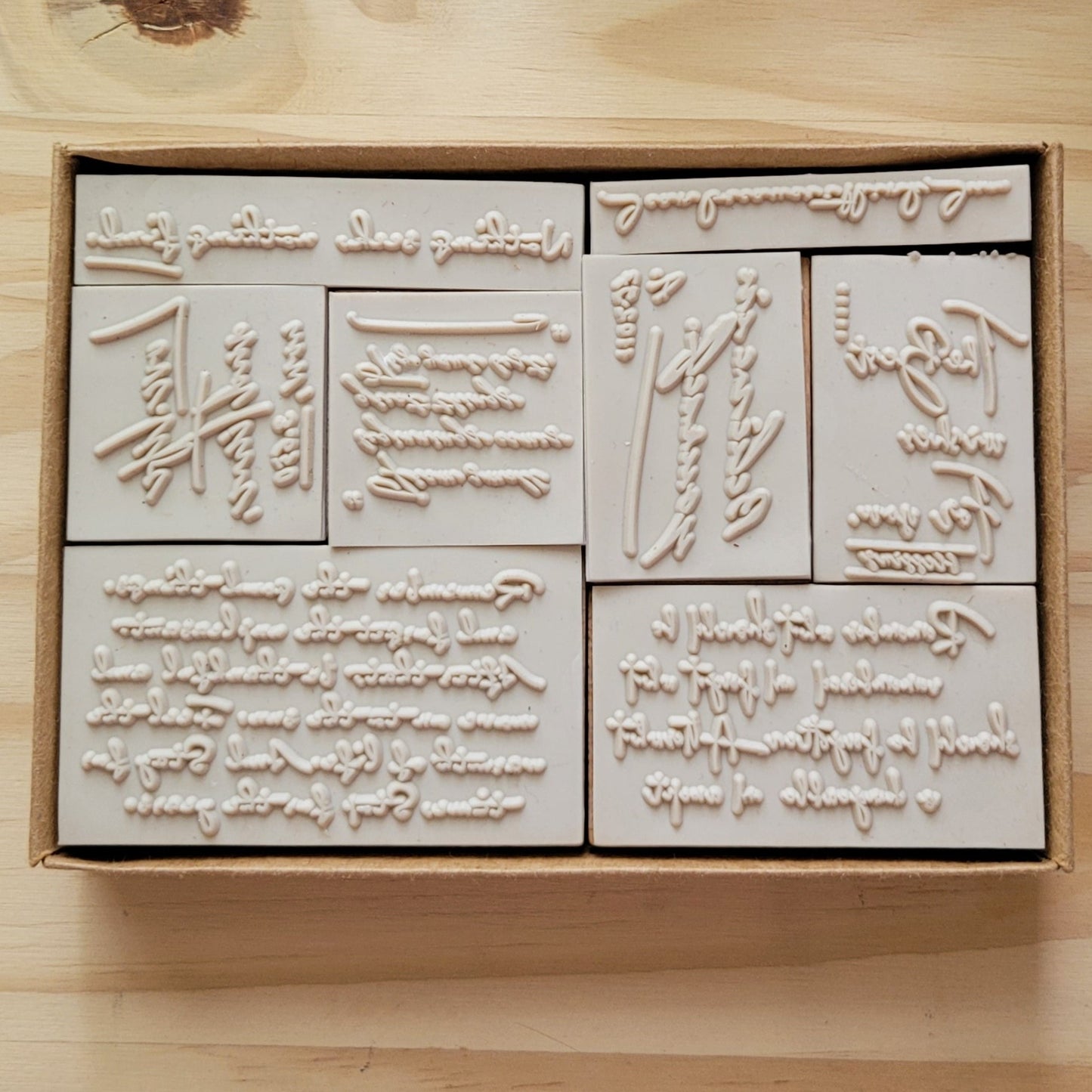 Wooden Stamp - Antique Scripts set