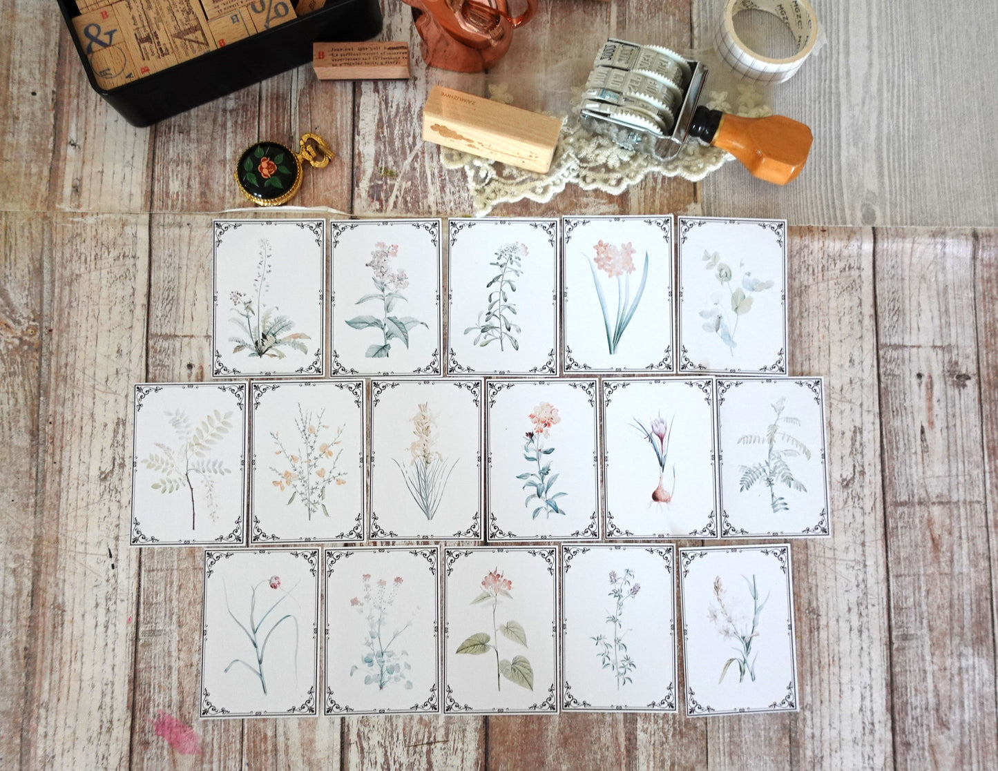 Vintage Botanicals Ephemera Cards