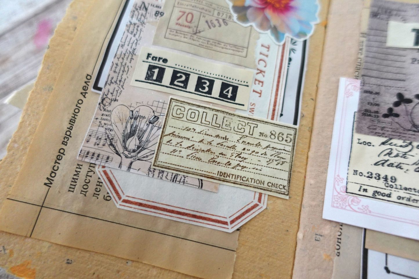 Mixed Handmade Ephemera Set - 50 pieces