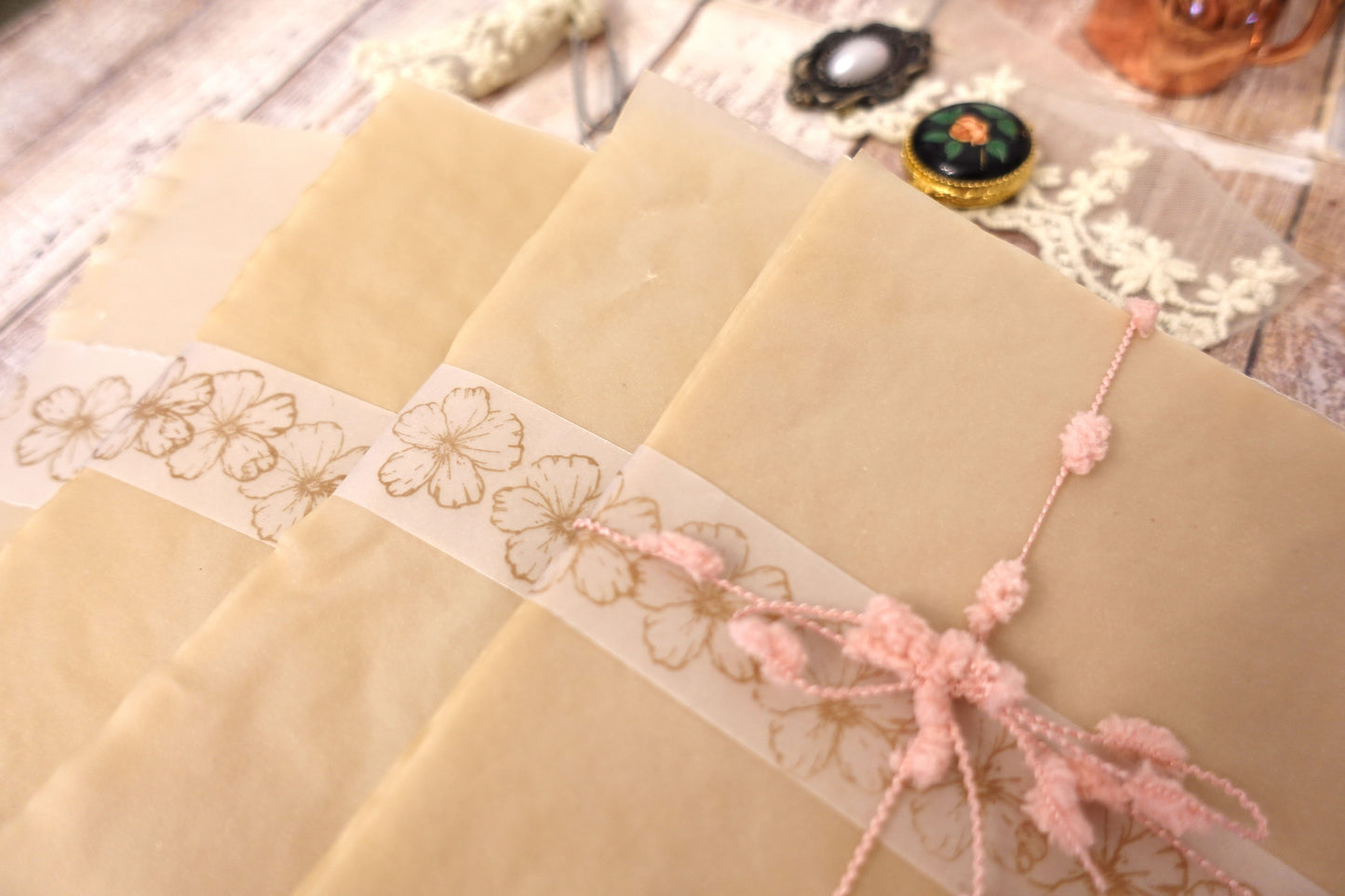 Handmade Tea-Dyed Vellum Paper Set