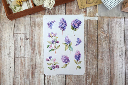 Watercolor Lilac Sticker Sheets