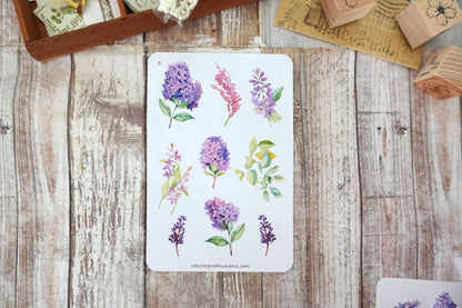 Watercolor Lilac Sticker Sheets