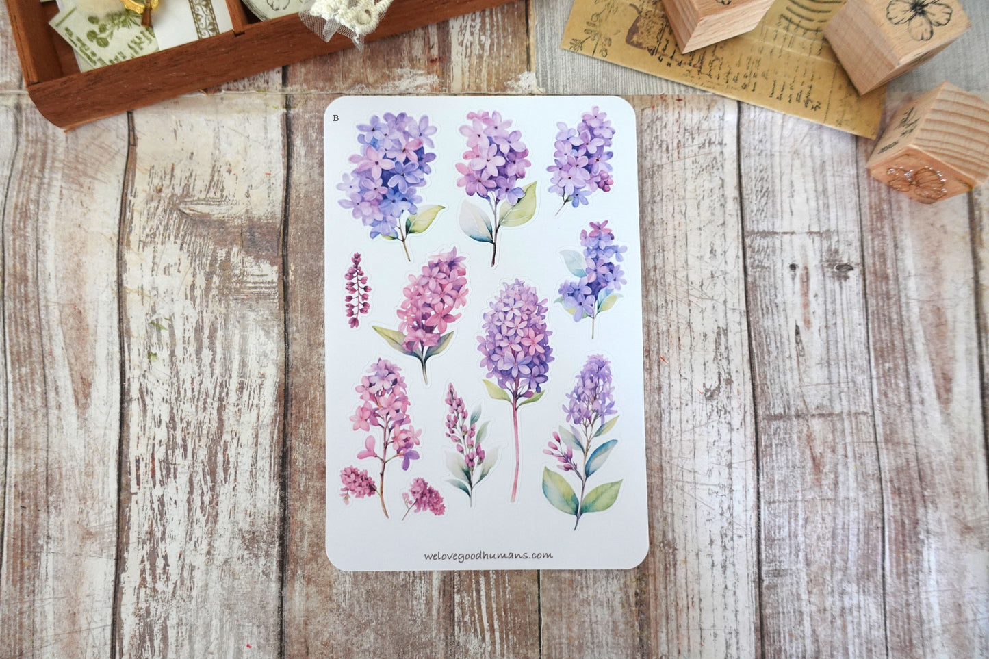 Watercolor Lilac Sticker Sheets