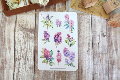 Watercolor Lilac Sticker Sheets