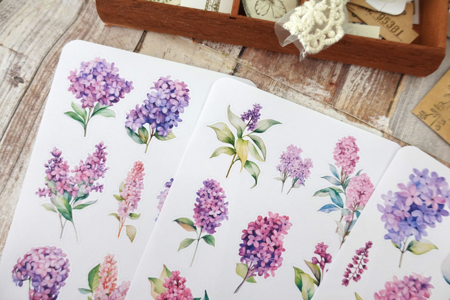 Watercolor Lilac Sticker Sheets