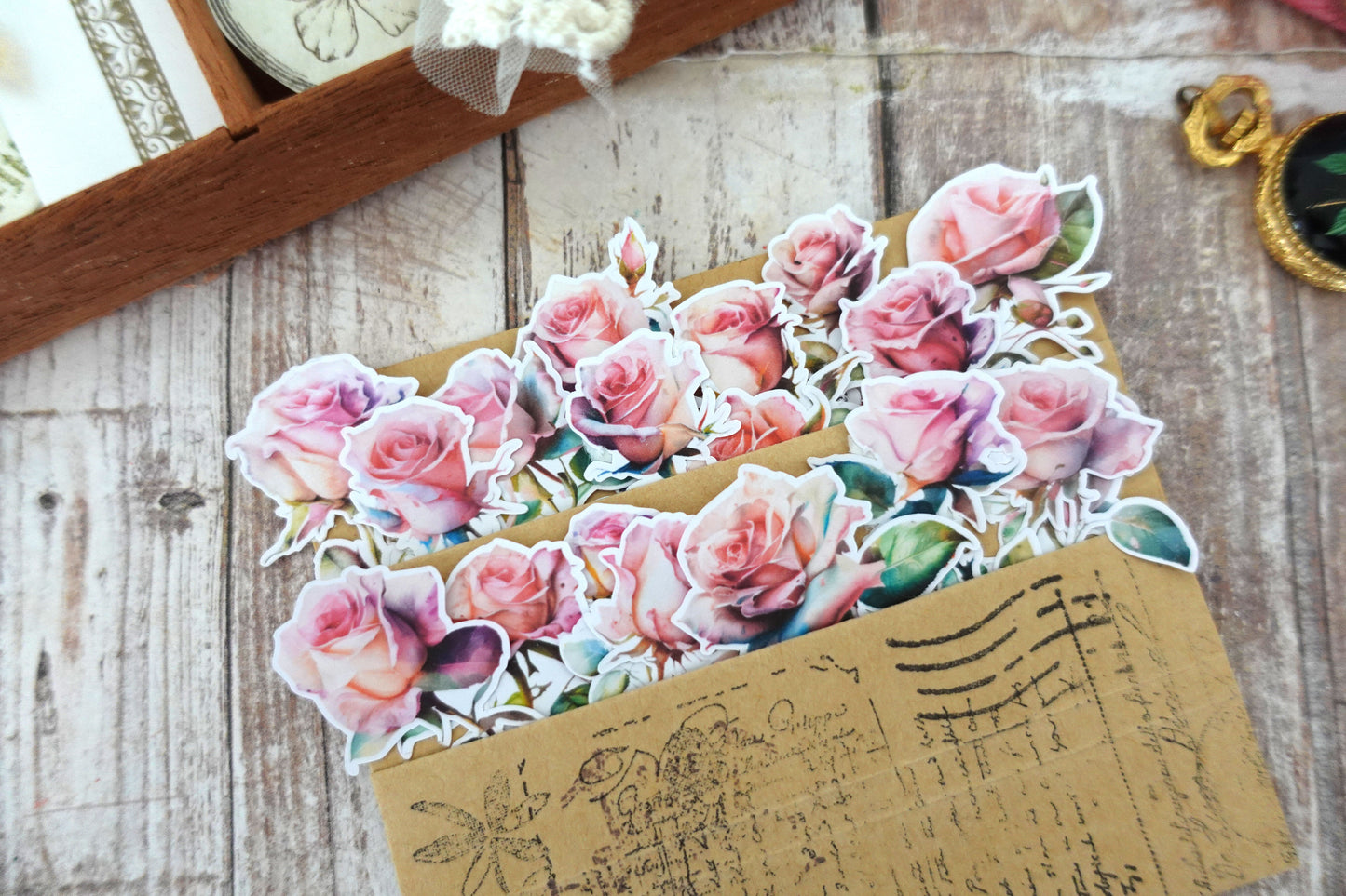 24 pieces Roses Die Cut Stickers