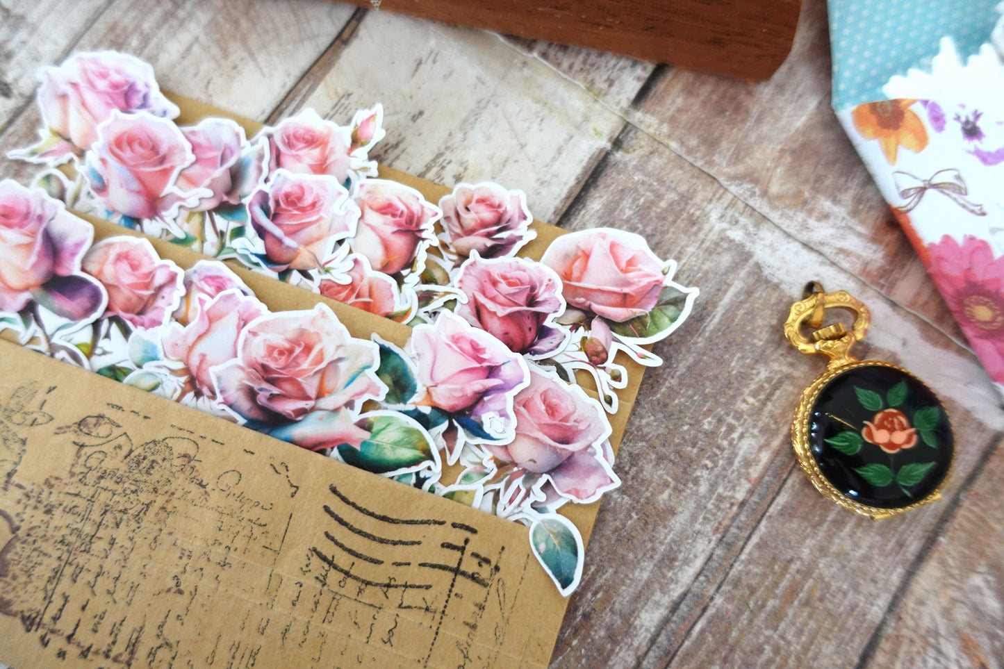 24 pieces Roses Die Cut Stickers