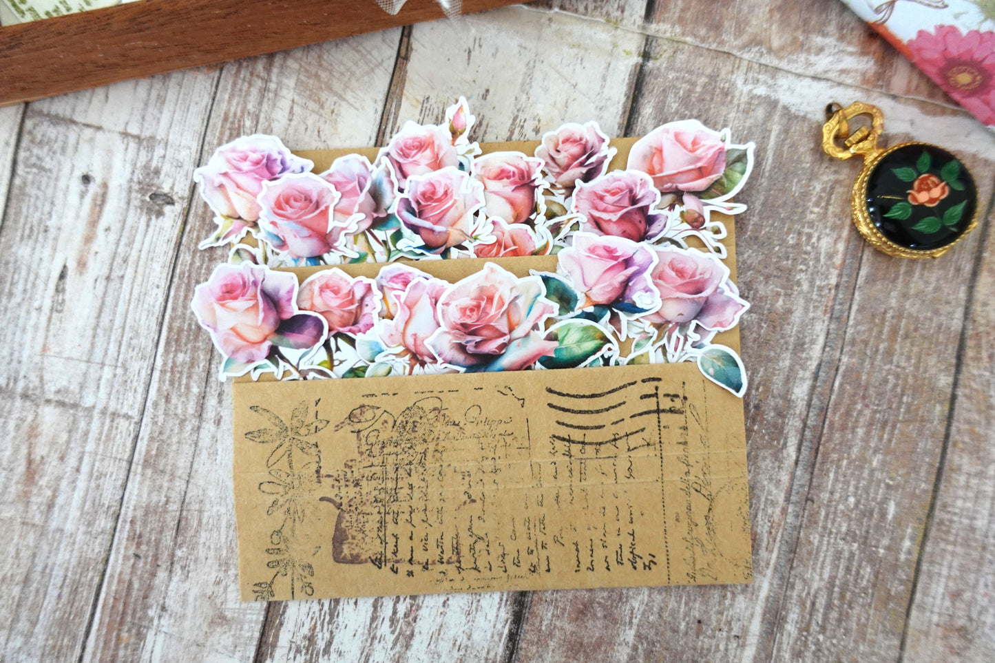 24 pieces Roses Die Cut Stickers