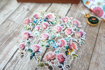 24 pieces Roses Die Cut Stickers