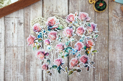 24 pieces Roses Die Cut Stickers