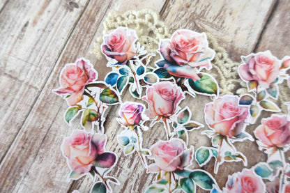 24 pieces Roses Die Cut Stickers