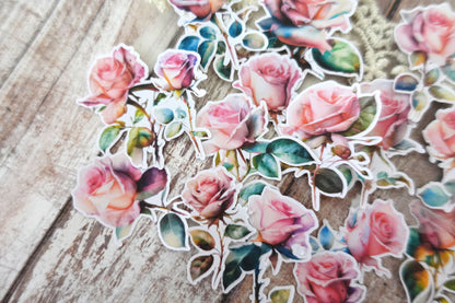 24 pieces Roses Die Cut Stickers