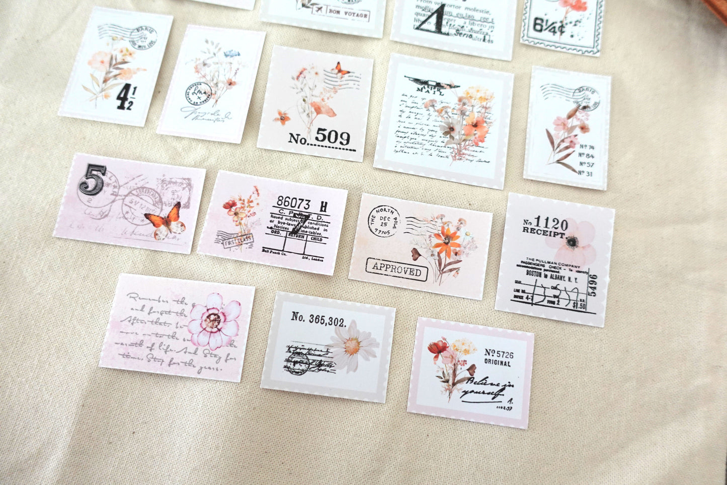 Botanical Postage Ephemera Stickers