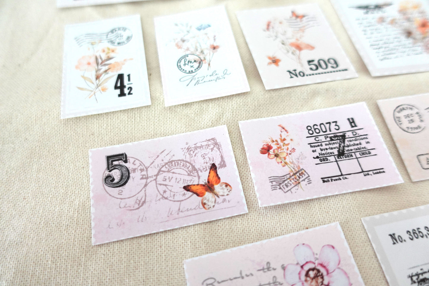 Botanical Postage Ephemera Stickers