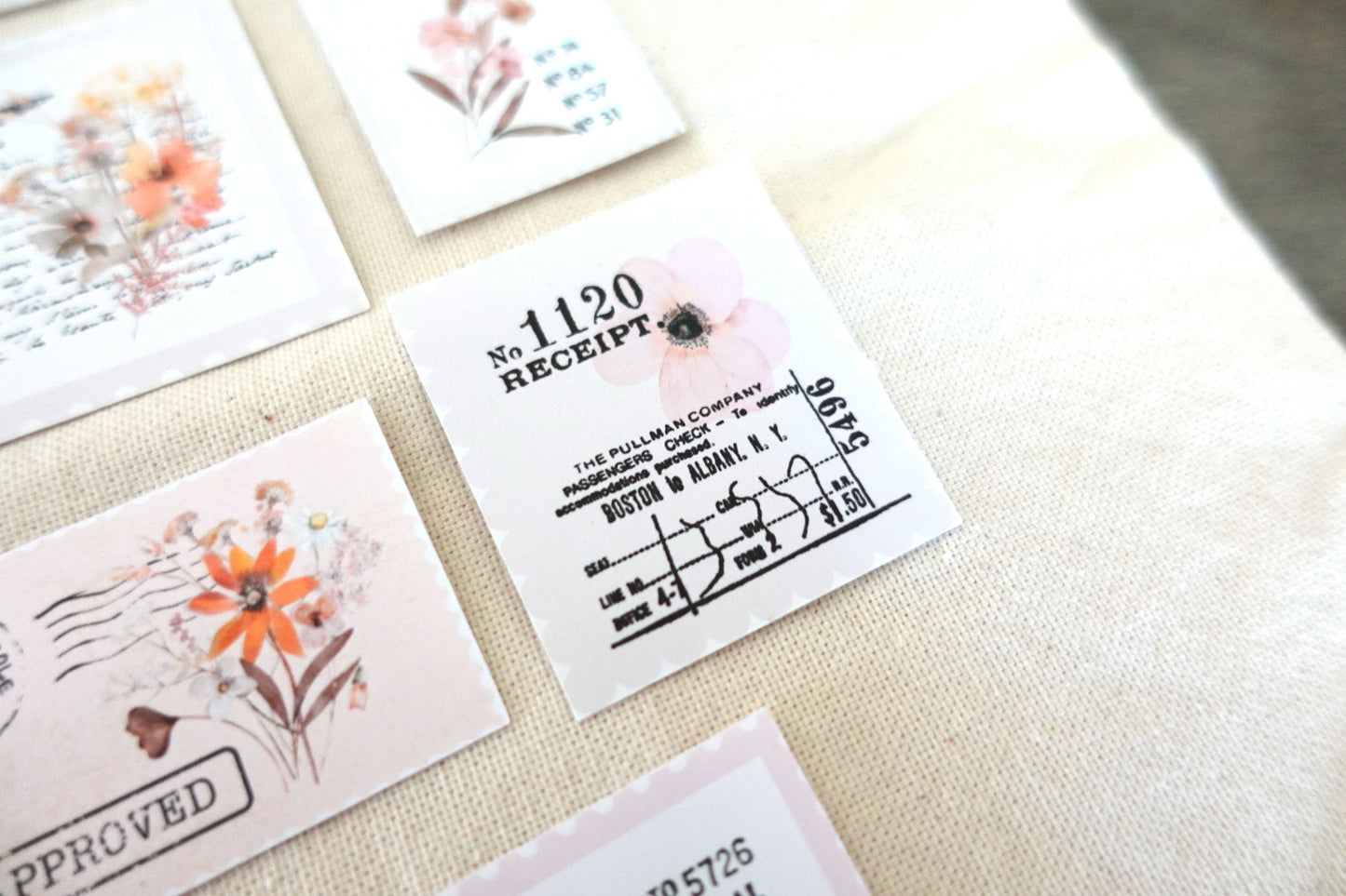 Botanical Postage Ephemera Stickers