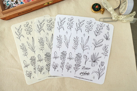 Peace Solitude Plants Sticker Sheet