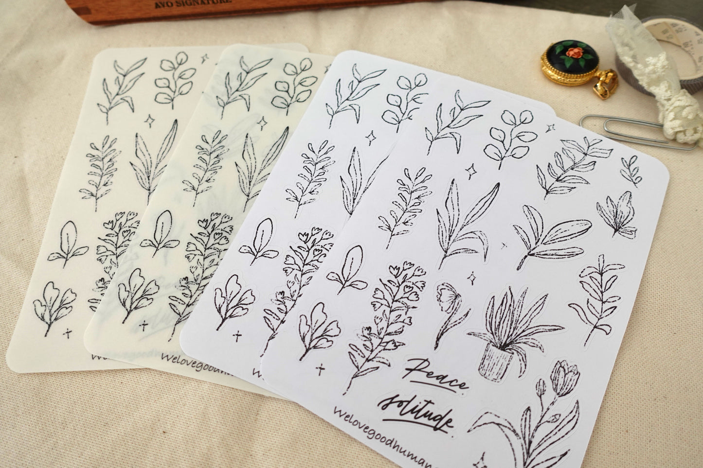 Peace Solitude Plants Sticker Sheet