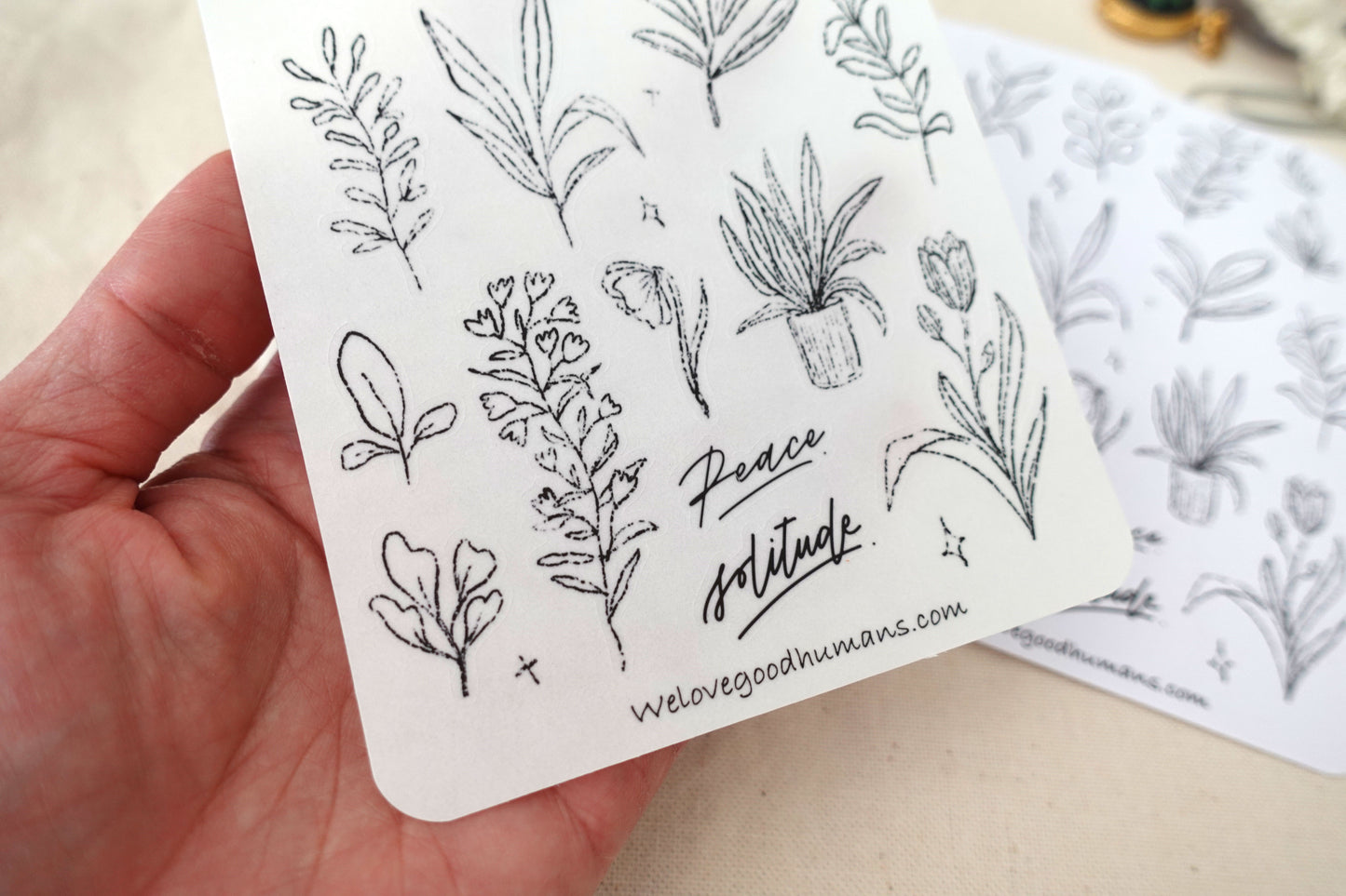 Peace Solitude Plants Sticker Sheet