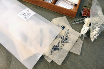 Handmade Tea-dyed Vintage Botanical Ephemera - 24 pieces Pack