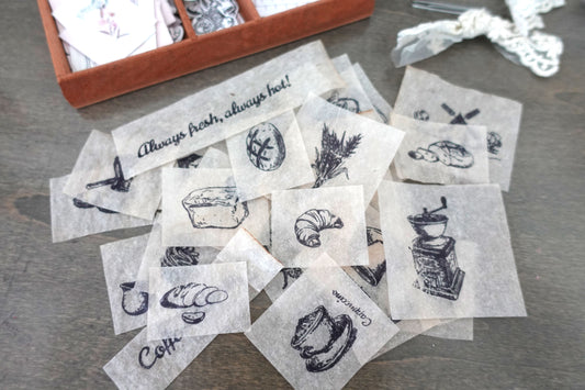 Handmade Tea-dyed Vintage Bread & Sweet Ephemera - 27 pieces Pack