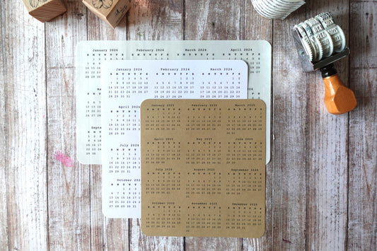 2024 / 2025 Full Calendar Sticker / SUN or MON-start / Multiple sizes / Fit A5 journal