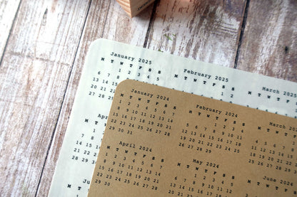 2024 / 2025 Full Calendar Sticker / SUN or MON-start / Multiple sizes / Fit A5 journal